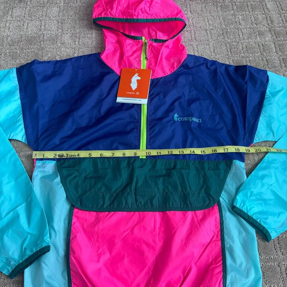 Cotopaxi Teca Windbreaker Jacket Women XS Blue Pink Hood Packable Pullover *READ - Picture 10 of 12